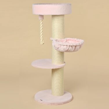 Драбина для котів RHRQuality Maine Coon De Luxe – 150 см – з товстими сизалевими стовпами (20 см) – рожева