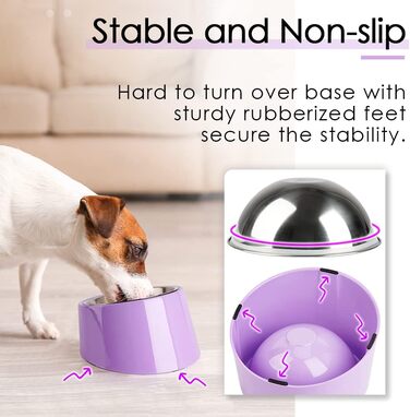 Нахилений годівниця для собак та котів SuperDesign 15°, піднята годівниця, миска для тварин з антиковзним підставою з меламіну, м'ятно-зелений (фіолетовий, M)