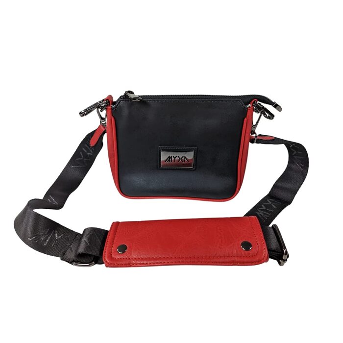 Сумка-переноска для собак MYXA Classi, авіапереноска, сумочка для собак з відстібним дашком (з кишенею), червоний колір, з ручками та клатчем