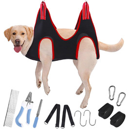 Гамак для догляду за котами та собаками 12-в-1 з гребінцем, пилочкою та кусачками для нігтів, інструмент для стрижки нігтів, купання, догляду за вухами та миття