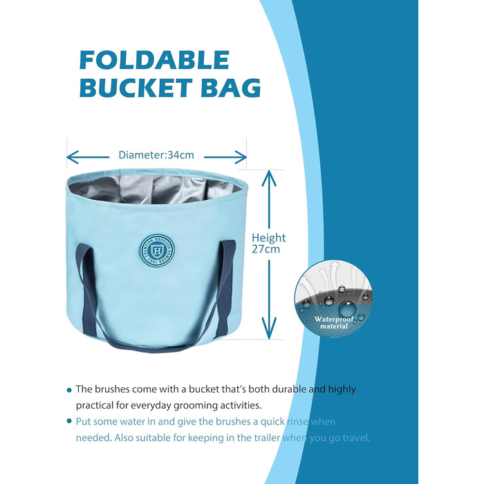 Набір для догляду за конями Harrison Howard, 9 предметів, блакитний. Органайзер, сумка для перенесення