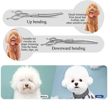 Професійна філірувальна ножиця для собак та котів Profi 7,5 дюймів, нержавіюча сталь 440C, витончення 40%-50%