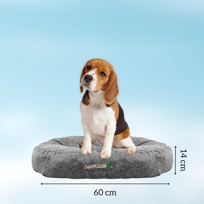 Гіркий лежак для собак середніх порід SuperKissen24 - водонепроникний лежак для котів - лежанка для собак з антикіготного матеріалу - антиалергенний та протиковзкий - лежанка для собак M 60 см x 14 см сірий