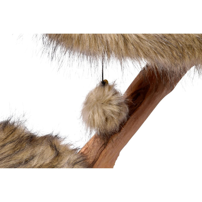 Котячий будиночок Dobar Jimmy з натурального дерева - когтеточка з джуту, іграшковий м'ячик, Ø 50 x 72-82 см, коричневий