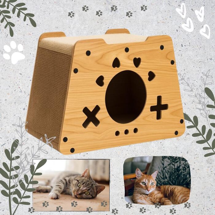 Дім-кігтеточка для котів Klein - екологічні меблі з картону, легкі, стабільні та компактні. Ідеально для маленьких квартир та котів будь-якого віку