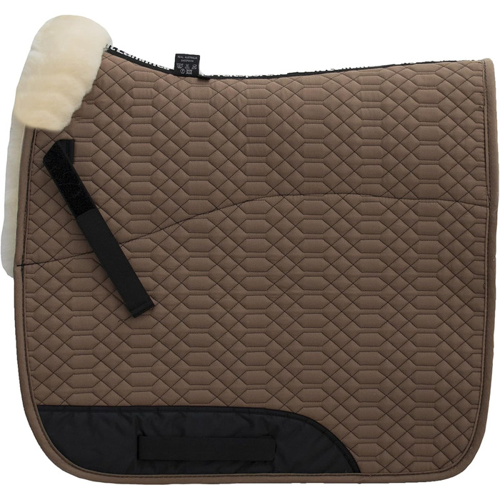 Підіймя для верхової їзди Engel Reitsport Schabracke: сірий, з овечкою в районі сідла, для конкурного верхового лицемірювання, напівлінований, з декоративним кільцем спереду