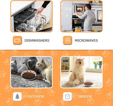 Набір мисок для котів (6 шт.) з кераміки: миски для корму, годівниці, мисочки для води