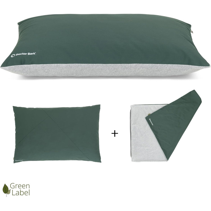 М'яке ліжко для собак великих порід Doctor Bark GreenLabel - зручне, миється, зелене (L)