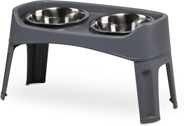 Набір з 2 підіймальних мисок для собак Iris Ohyama PEF-L, сірий, L29 x B57 x H31 см
