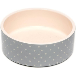 Керамічна годівниця для собак Petface з сірими крапками, сірий/білий, 20 см