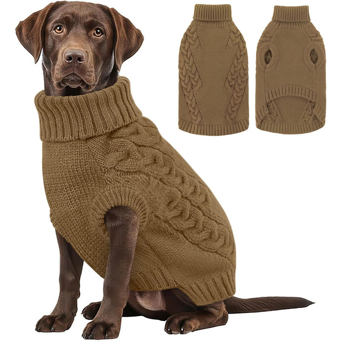 Пуловер для собак AOFITEE, коричневий