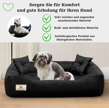 Кругле ліжко для собак середніх порід King Dog, 75 x 65 см, чорне, водонепроникне, з ортопедичним наповнювачем