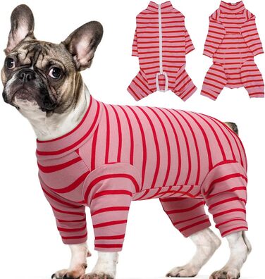 Піжама для собак після операції Kuoser, боді для собак після кастрації, піжама для маленьких та середніх собак (зелений, рожевий)