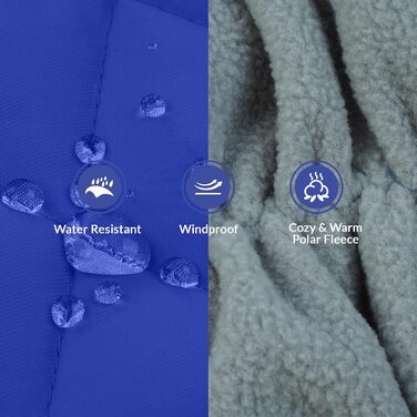 Зимова куртка для собак, теплий флісовий зимовий костюм для собак середнього розміру (синій, M)