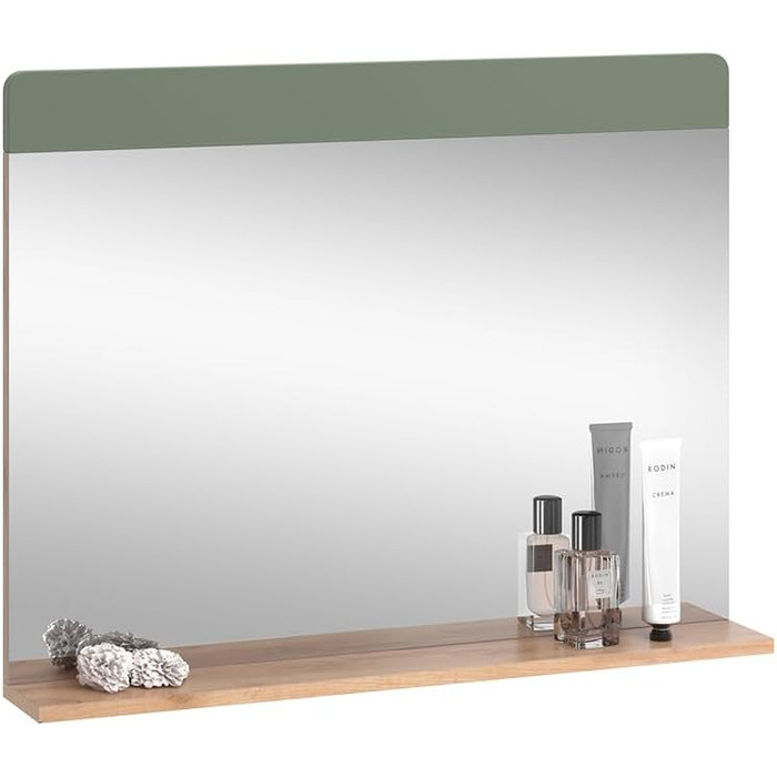 Тумба Vicco Izan, білий глянець, 36.6x76.6 см з ящиком і дверцятами, декор дуб золота сила, зелений