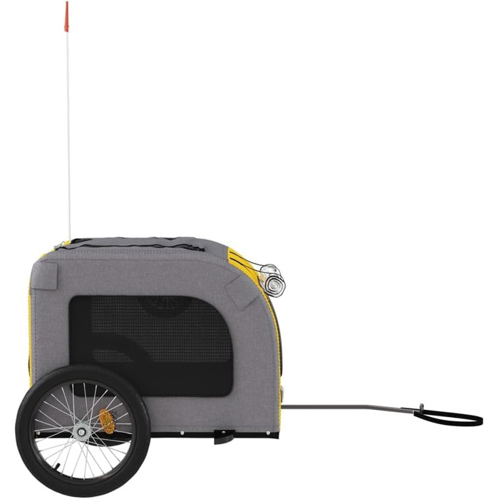 Причіп для велосипеда для собак та котів, жовто-сірий, Oxford-Gewebe та залізо