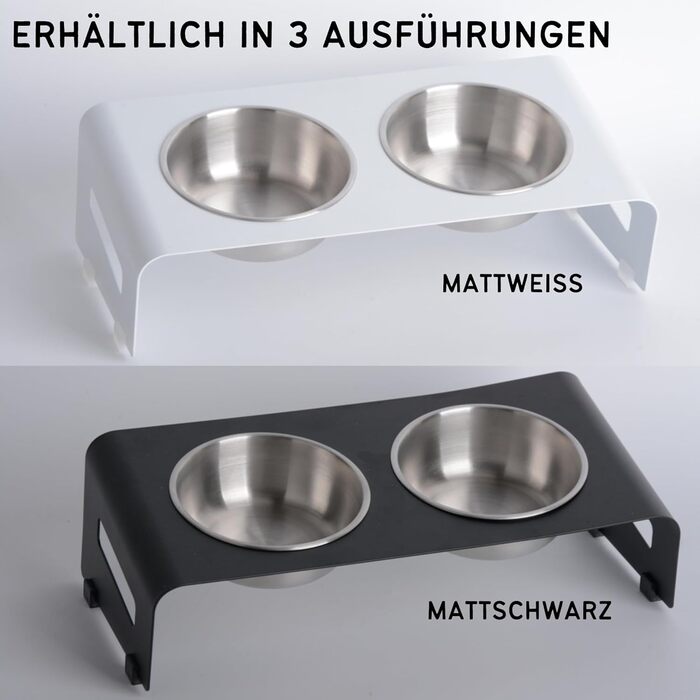 Підставка для корму для котів PETLINUS: ергономічна годівниця з нержавіючої сталі та металу, для котів та маленьких собак