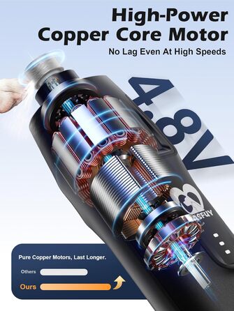 Електричний точилка для собачих кігтів Casfuy - тиха, з LED-підсвіткою та збирачем пилу, 4.8V, для великих собак (чорний)