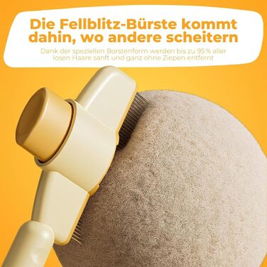 Щітка для вичісування шерсті FellwunderbüRste: самоочисна щітка для тварин з кнопкою зняття, для довгої та короткої шерсті (Класичний помаранчевий+зелений)