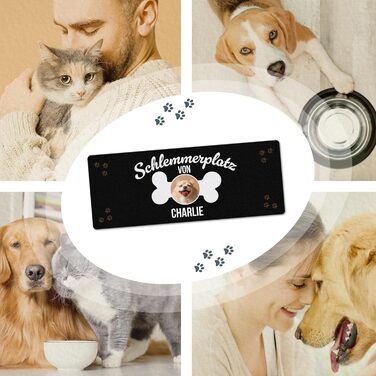 Персоналізований килимок для годування собак з ім'ям та фото - Royal, 80 x 30 см, нековзний