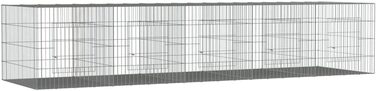 Вольєр для кроликів vidaXL, 3 секції, 163x79x54 см, оцинковане залізо, клітка для домашніх тварин