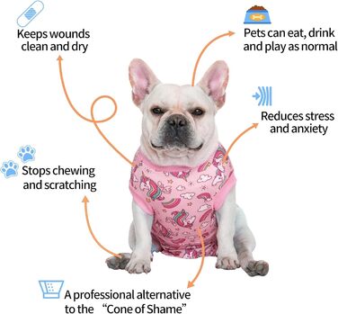 Захисний одяг CuteBone для собак та котів після операції: комбінезон зі швами зі стразами 