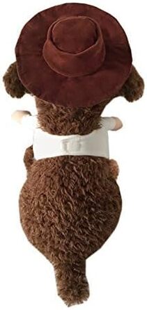 Костюм ковбоя для собак з капелюхом. Карнавальний костюм для собак та котів на Хелловін. Середній розмір