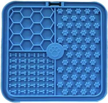 Килимок для собак та котів з присосками, повільний годівник для собак, лижучий килимок, заспокоює, арахісове масло (блакитний, 15*15 см)