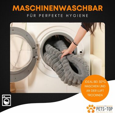 Килимок для котів PETS-TOP, плюшевий, круглий, м'який, миючий, для котів та маленьких собак, з неслизьким покриттям (Сірий, 50 см)