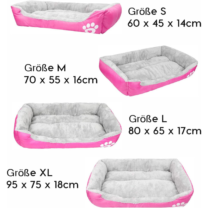 Крісло-ліжко для собак Lucky 70см, рожеве: м'яке та зручне, для середніх собак, можна прати