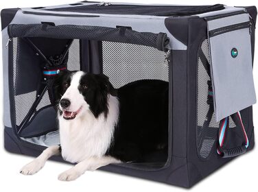 Складаний бокс для собак Ownpets L 81x58.4x58.4 см, переноска з водонепроникної тканини, з додатковою сумкою для зберігання