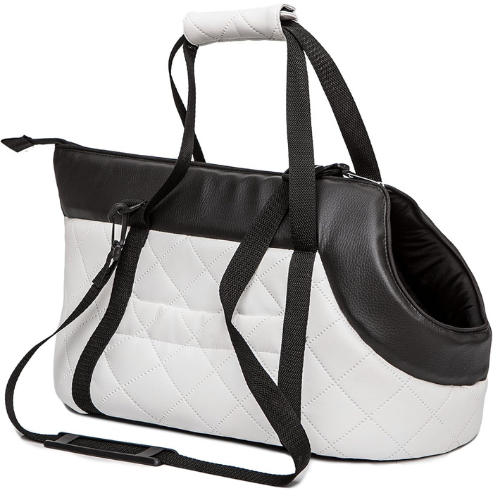 Сумка-переноска для собак та котів з екошкіри, до 2,5 кг, білий колір