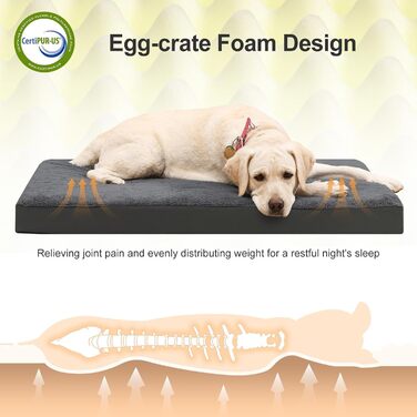 Ортопедичне ліжко для собак на зиму та літо з знімною, пральною наволочкою, 104*68*8 см, сірого кольору