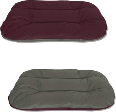 Льожа для собак BedDog® REX 2в1, велика, Бордо-сіра, овально-кругла, 80x60x11 см, для дому та вулиці