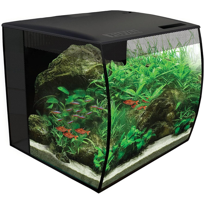 Нано акваріум Fluval Flex 34 л, чорний, з електронагрівачем 50 Вт для прісної води, для акваріумів до 60 л