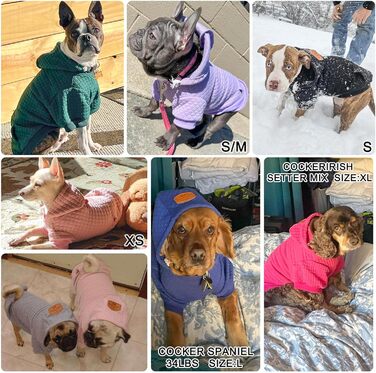 Світшот для маленьких собак BEAUTYZOO з кишенями, одяг для собак, для хлопчиків та дівчаток, вафельна тканина, бавовна з ламінуванням, XL (Спина: 61см, Груди: 86см, Шия: 53см), темно-зелений