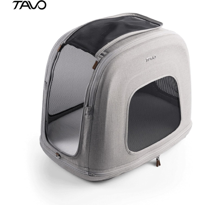Транспортер для тварин Tavo Crispin Small: Автопереноска для собак та котів, ISOFIX, вентиляція 360°, 2 матраци, складна