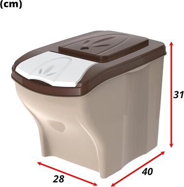 Контейнер для сухого корму Sicignano для собак та котів, 20 л, 10 кг, з кришкою, гігієнічний, компактний, стекується