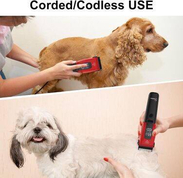 Професійна машинка для стрижки собак Hatteker: електрична, бездротова, з підсвічуванням, 7500 RPM