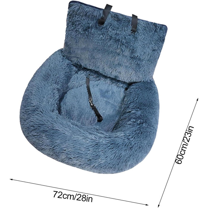 Автокрісло для собак, лежанка для собак у машину, автолежанка для тварин, автокошик для собак, автокрісло для маленьких, середніх та великих собак, сірий колір, розмір M