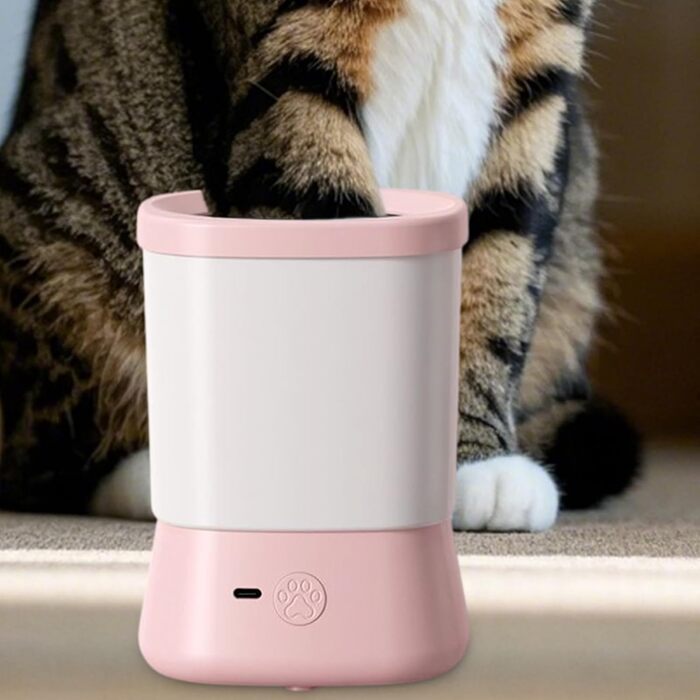 Миска для миття лап собак, рожева | 2 швидкості, захист від бризок | Аксесуар для догляду за лапами під час прогулянок, походів, кемпінгу