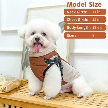 Зимовий теплий куртка для собак, водонепроникний та вітронепроникний, для середніх та великих собак, Khaki, S