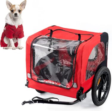 Фаркоп для велосипеда SogesHome: Перевезення собак, XXL, 600D Oxford, Червоно-Чорний