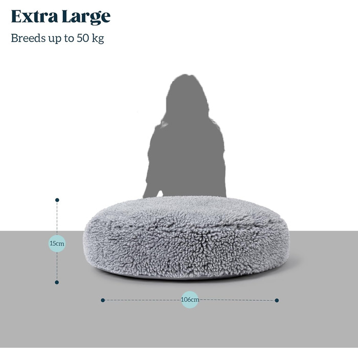Крісло-ліжко для собак Toutwool - стійке до кусання, кругле, м'яке, для агресивних собак, 63 см, сірий (XL)