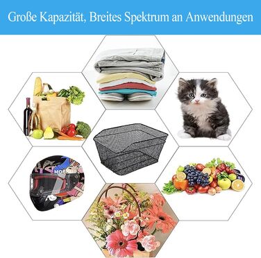 Металевий задній кошик для велосипеда, великий, стабільний, з аксесуарами для монтажу. Підходить для собак, покупок, пікніків, шкільних рюкзаків. Модель L2