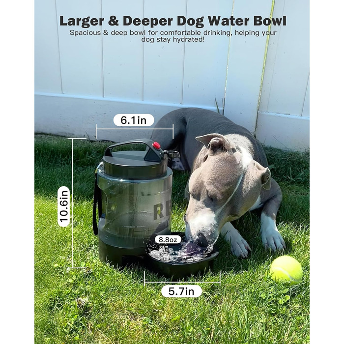 Водяна пляшка для собак великих порід, портативна, з мискою, для подорожей, прогулянок, кемпінгу, виготовлена з BPA-free матеріалу, не протікає