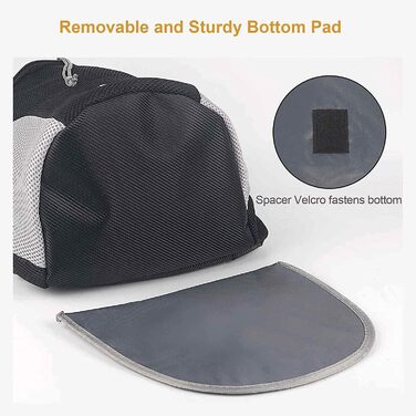 Сумка-переноска для собак та котів, чорна, L, для маленьких/середніх тварин, регульована передня частина, дихаюча, підходить для перельотів