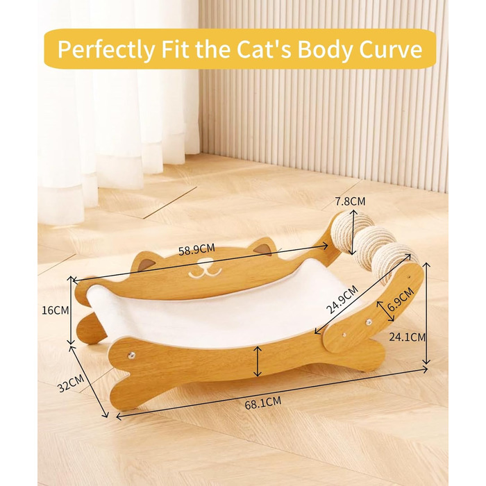 FUNACAY Дряпка для котів, іграшка-м'ячик, дряпка для кігтів - для природного догляду за кігтями