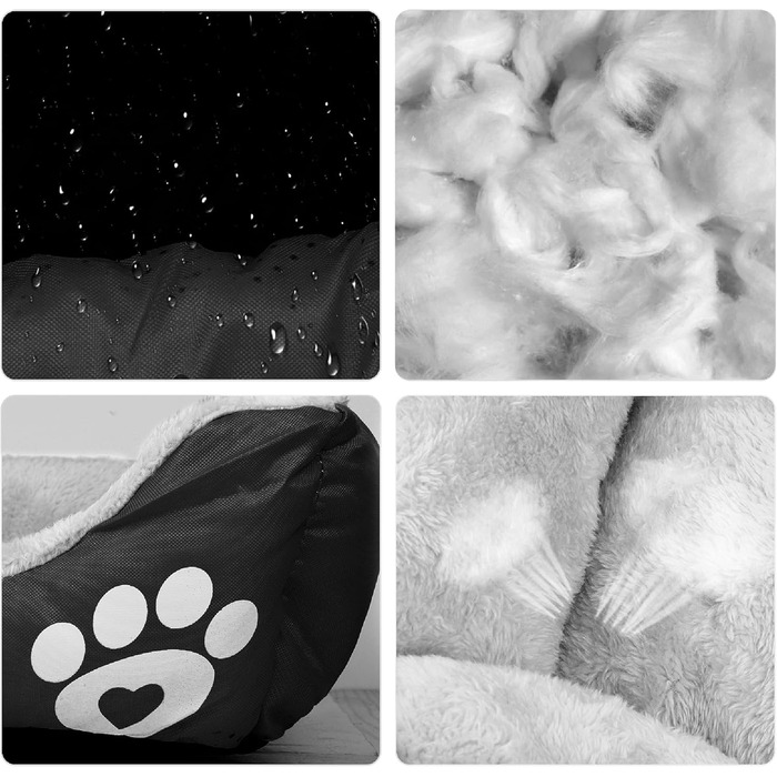 Ліжко для собак Lucky 70см, чорне: м'яке, затишне, для середніх собак, підходить для прання