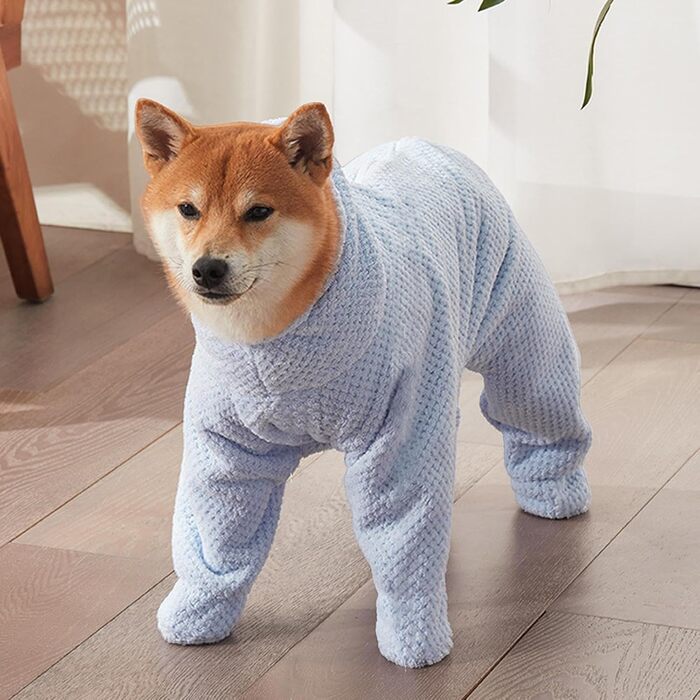 М'який та затишний халат для собак, аксесуари для душу для маленьких собак, швидковисихаючий рушник блакитний XL